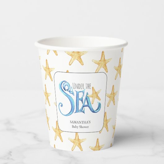 Custom Paper Cups Beach Baby Dusche Pappbecher (Vorderseite)