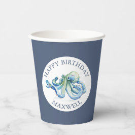 Custom Paper Cups Geburtstagspartei Blue Nautic Pappbecher