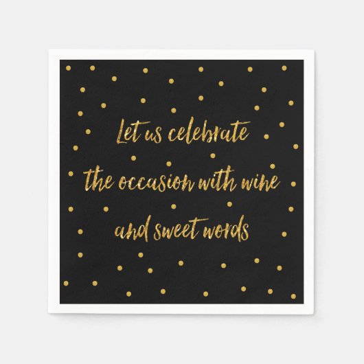 Custom Paper Napkins Black and Gold Serviette (Vorderseite)