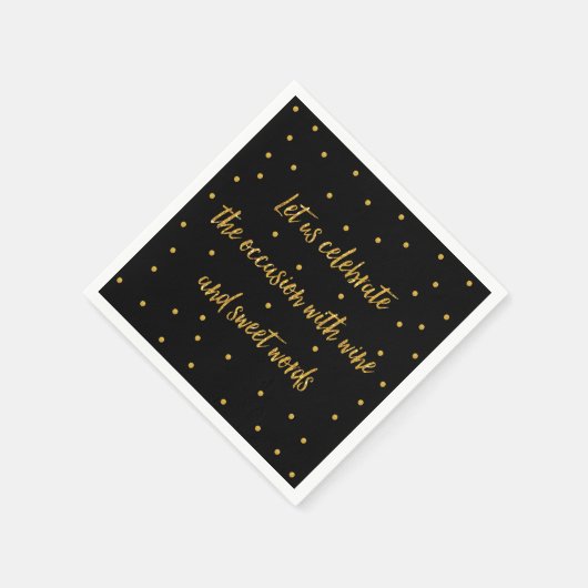 Custom Paper Napkins Black and Gold Serviette (Ecke)