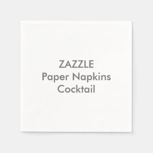Custom Paper Napkins WHITE COCKTAIL Serviette
