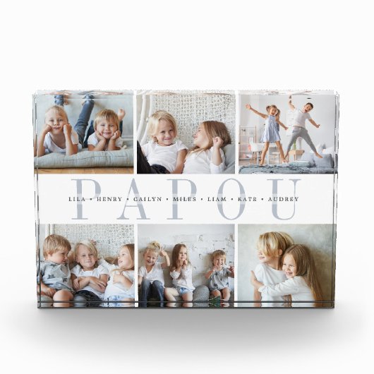 Custom Papou Grandchildren Fotoblock (Vorderseite)