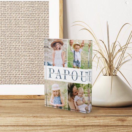 Custom Papou Grandchildren Fotoblock