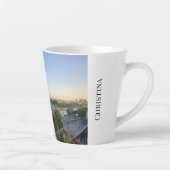 Custom Paris Panoramic Skyline View Eiffel Tower Milchtasse (Rechts)