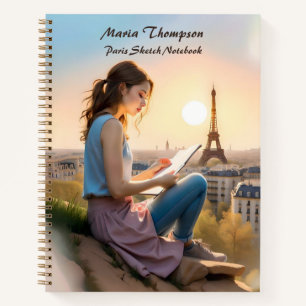 Custom Paris Sketch Travel Notebook Journal-Tagebu Notizblock