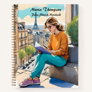 Custom Paris Sketch Travel Notebook Journal-Tagebu Notizblock