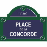 Custom Paris Street Sign Concorde Fotoskulptur Magnet<br><div class="desc">Place de la Concorde: Sonderanfertigung der Pariser Straße mit Plexiglas - personalisieren Sie sie mit Ihrem eigenen Text oder passen Sie sie an,  wenn Sie das Layout und die Schriftart ändern möchten.</div>