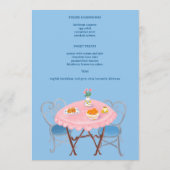 CUSTOM Paris Tee am Balkon mit Aussicht Kunst Menükarte (Rückseite)