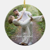 Custom Paris Travel Photo Christmas Tree Keramik Ornament (Hinten)