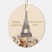 Custom Paris Trip Eiffel Tower Floral Christmas Keramik Ornament (Links)