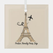 Custom Paris Trip Eiffel Tower Weihnachten Ornament Aus Glas (Vorderseite)