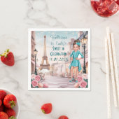 Custom Paris und Rose Sweet 16 in Paris Serviette (Beispiel)