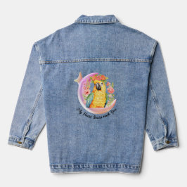 Custom Parrot Moon & Floral Denim Jacket Jeansjacke