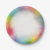 Custom Party Birthday Rainbow Colors Round Pappteller (Vorderseite)