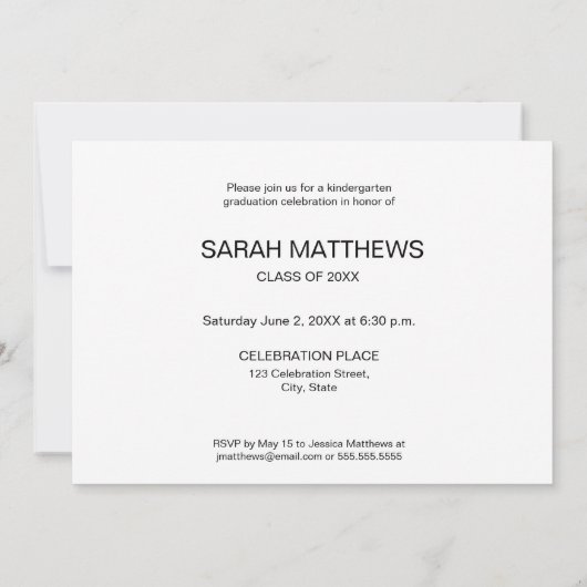 Custom Party Foto Kindergarten Abschluss Einladung (Rückseite)