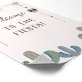 Custom Party Sign Mexican Skull Cactus Fiesta Poster (Ecke)