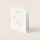 Custom Passport Briefmarke Hochzeitspaziergang Folienkarte (Vorderseite)