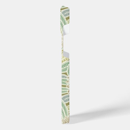 Custom Pasta Green Yellow Blue Pink Paisley Art iPhone Hülle (Linke Seite)