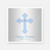 Custom Pastel Blue Boy Cross CHRISTENENING BAPTISM Serviette (Vorderseite)