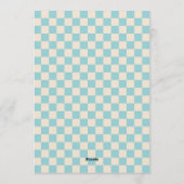 Custom Pastel Blue Checkered Birthday Party Einladung (Rückseite)
