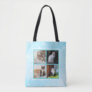 Custom Pastel Blue Foto Tasche
