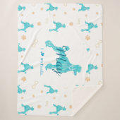Custom Pastel Blue Poodle Silhouette Blanket Gift Sherpadecke (Vorderseite)