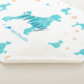 Custom Pastel Blue Poodle Silhouette Blanket Gift Sherpadecke (3/4)