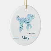 Custom Pastel Blue Poodle Silhouette customizable Keramik Ornament (Rechts)