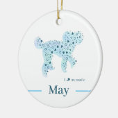 Custom Pastel Blue Poodle Silhouette customizable Keramik Ornament (Links)