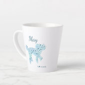 Custom Pastel Blue Poodle Silhouette Tasse (Linke Ecke)