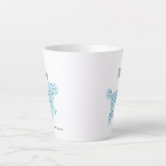 Custom Pastel Blue Poodle Silhouette Tasse (Vorderseite)