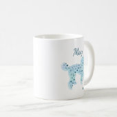 Custom Pastel Blue Poodle Silhouette Tasse (VorderseiteRechts)