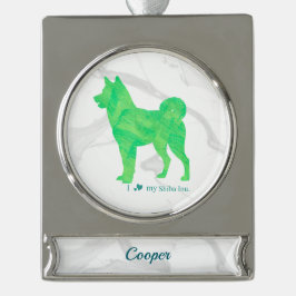 Custom Pastel Blue Shiba Inu Silhouette  Ornament