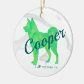 Custom Pastel Blue Shiba Inu Silhouette Ornament (Links)