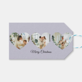 Custom Pastel Christmas Gift Tag – Add Your Photos Geschenkanhänger
