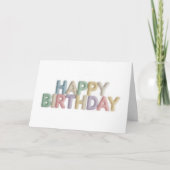 Custom Pastel Felt Letters Happy Birthday Card Dankeskarte (Vorderseite)