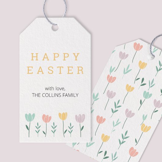 Custom Pastel floral Niedliche farbenfrohe Ostern Geschenkanhänger