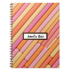 Custom Pastel Geometric Spiral Notebook - Modern Notizblock