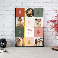 Custom Pastel & Gold Weihnachten 5 Foto Collage