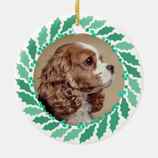 Custom Pastel Green Cavalier King Charles Spaniel Keramik Ornament (Hinten)
