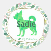 Custom Pastel green chihuahua Silhouette sticker (Vorderseite)