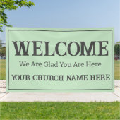 Custom Pastel Green Church Willkommen Banner (Außenbereich)