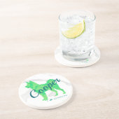 Custom Pastel Green Shiba Inu Silhouette  Coaster Getränkeuntersetzer (Seite)