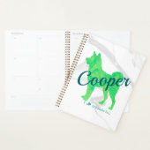 Custom Pastel Green Shiba Inu Silhouette Notebook Planer (Anzeige)