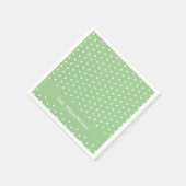 Custom Pastel Green und White Polka Dot Oaster Serviette (Ecke)