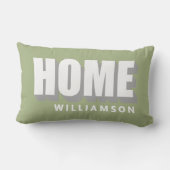 Custom Pastel Green White Home Minimalist Modern  Lendenkissen (Rückseite)