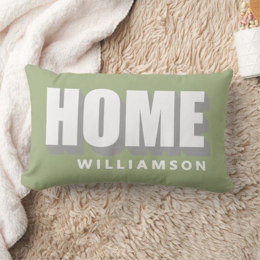 Custom Pastel Green White Home Minimalist Modern  Lendenkissen (Decke)