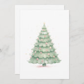 Custom Pastel Holiday Tree Weihnachtskarte Feiertagskarte (Vorne/Hinten)