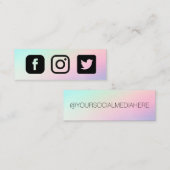 Custom Pastel Instagramm Facebook Twitter Mini Visitenkarte (Vorne/Hinten)