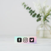 Custom Pastel Instagramm Facebook Twitter Mini Visitenkarte (Stehend Vorderseite)